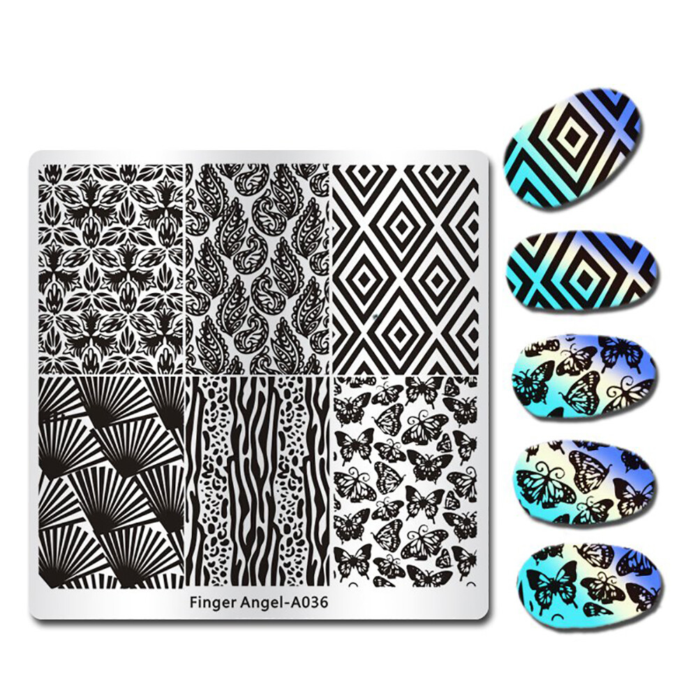 Stamping Nail Art Plate Custom New Fashion Design Template Finger Angel
