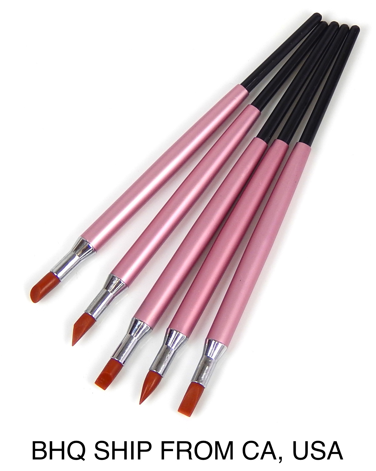 5Pcs Set 5 Tips GEL Nail Art Silicone Heads Carving Pen