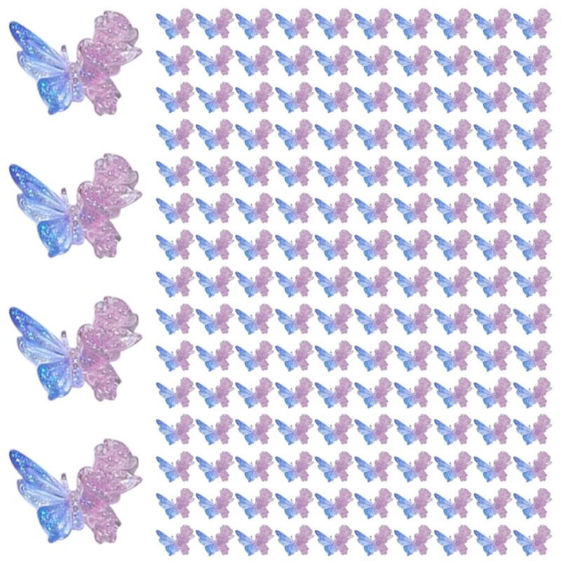 5 Packs 3D Butterfly Colorful Nails Art for Party Wedding