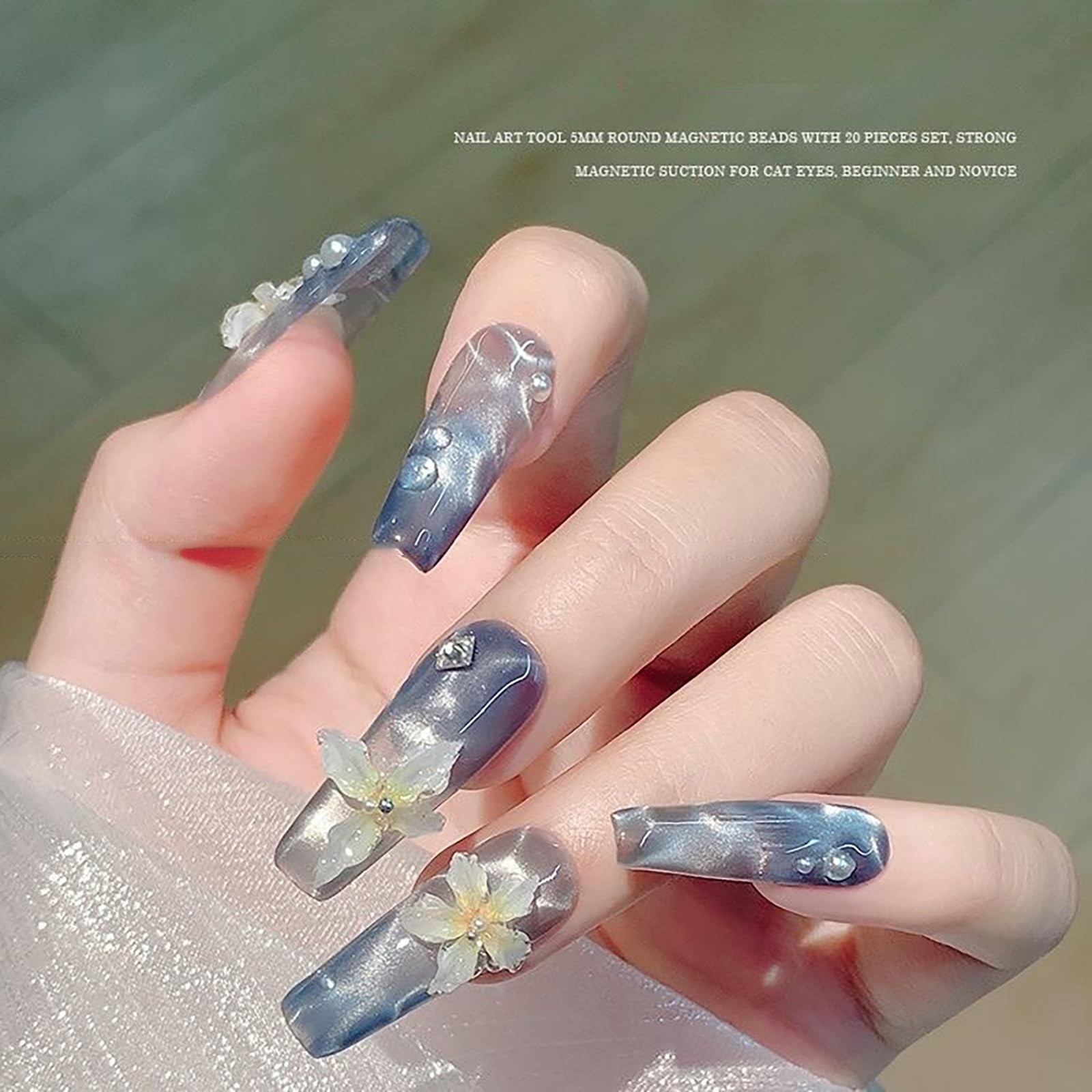 20Pcs/Set Cat Eye Nail Magnet Tools round Magnetic Bead Cat Eye Gel Nail Polish
