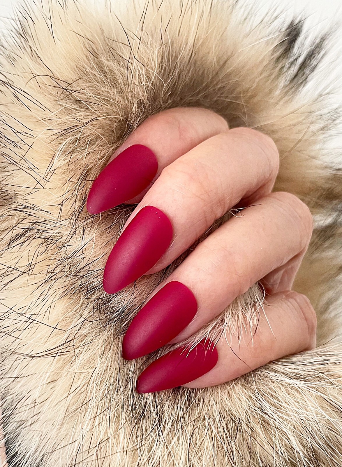 Handmade Press On Nails – Matte Short Almond Nails, Black White Blue Fake Nails