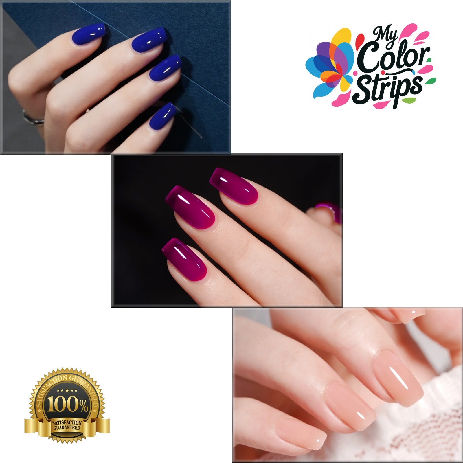 Full Size Nail Wraps Stickers Polish Look Art Self Stick Strips USA