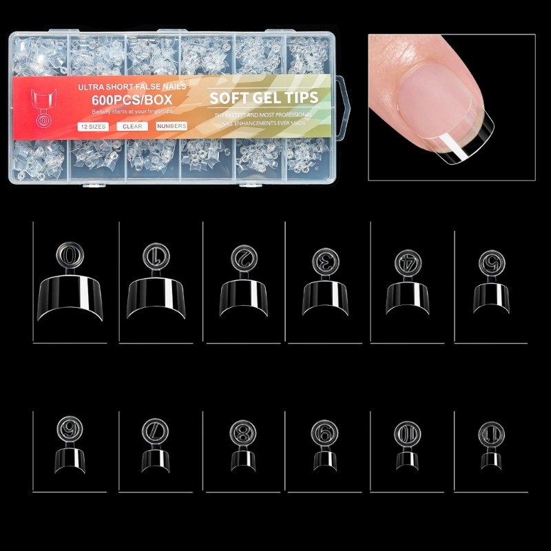 600pcs Short Nail Covers False Nail For A Natural Look And Comfortable Fit