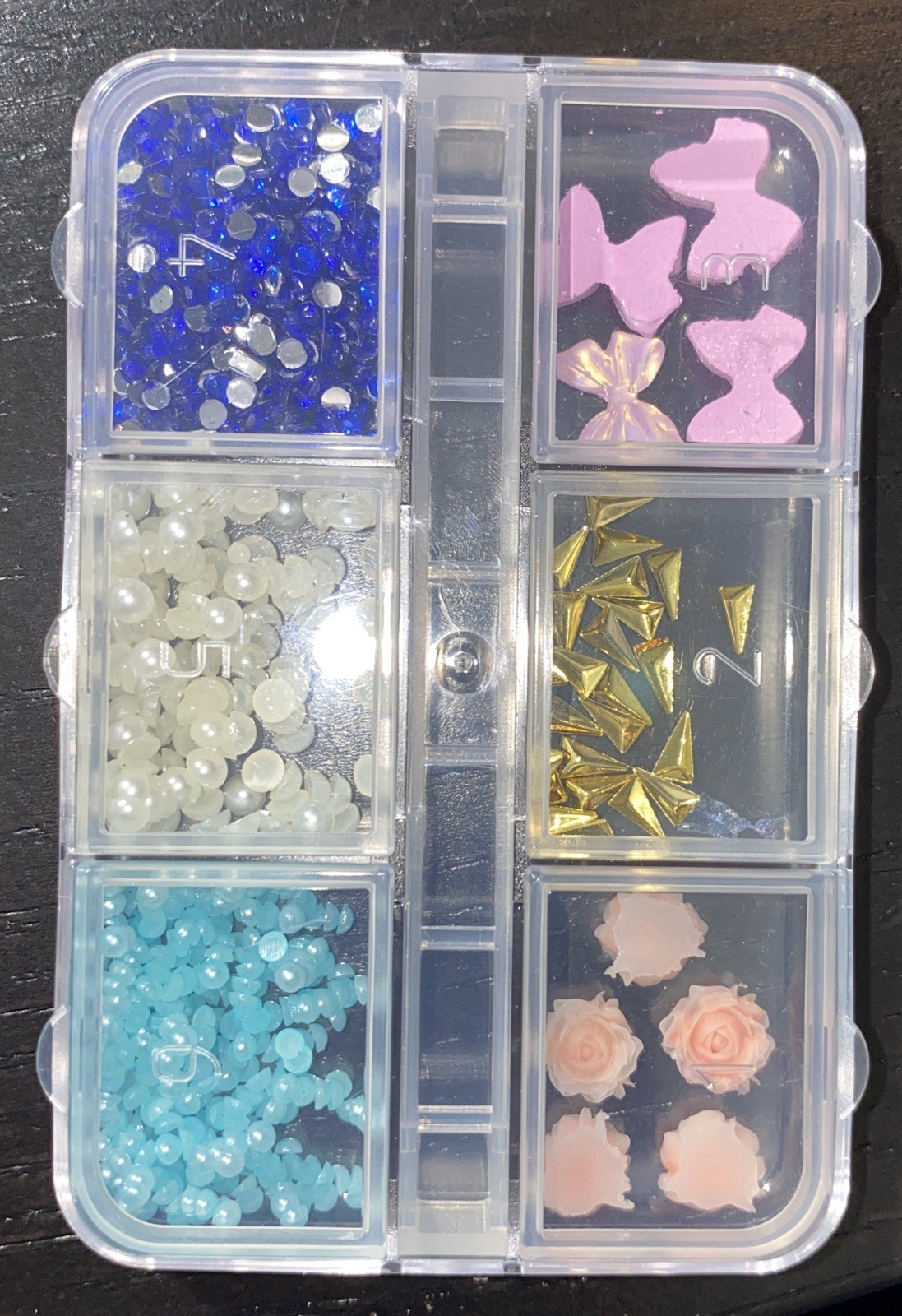 2D Nail Art Charms Set with Flowers Pearls Gems Butterfly Accessories & More