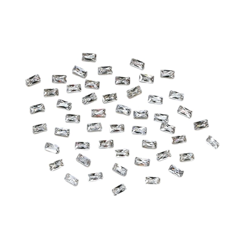 50pcs Rectangle Pointed Bottom Rhinestones Personalize Your Decor