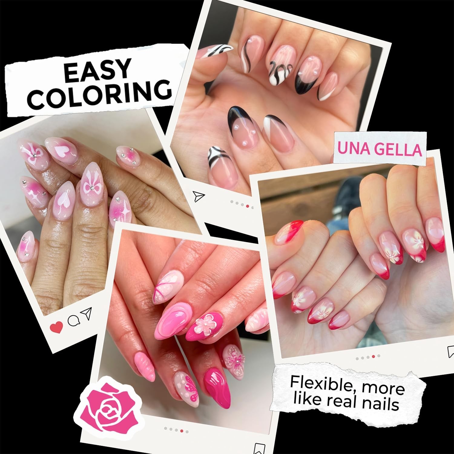 Short Almond Fake Nails 216pcs Pre-Shape Gel Acrylic Nail Tips for Full Cover…