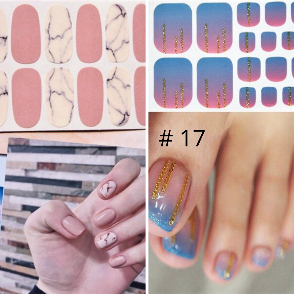 Premium Nail & Toe Nail Polish Strips Wraps Stickers. Pedicure Manicure Match.