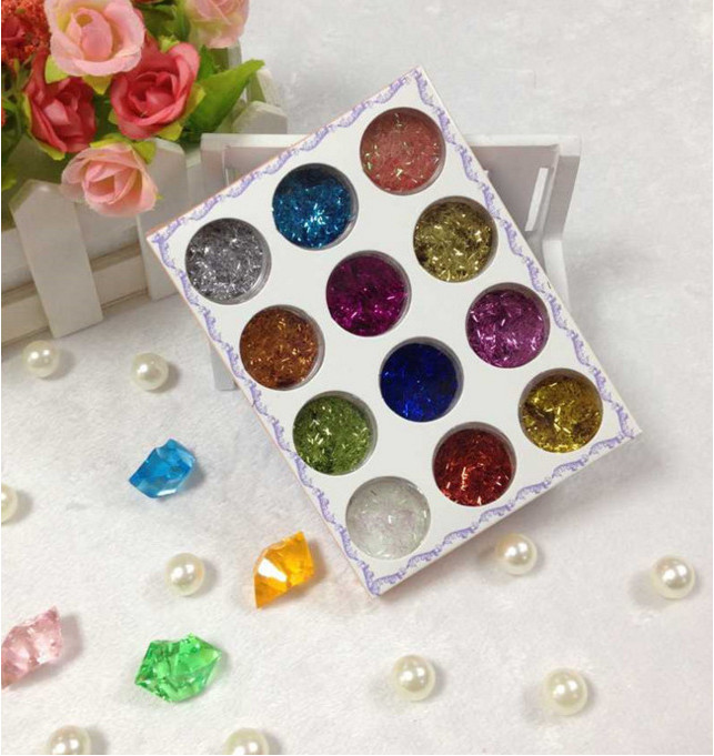 12 Color Nail Art Glitter Sparkle Sequins Holographic Metallic Flakes Nail Decor
