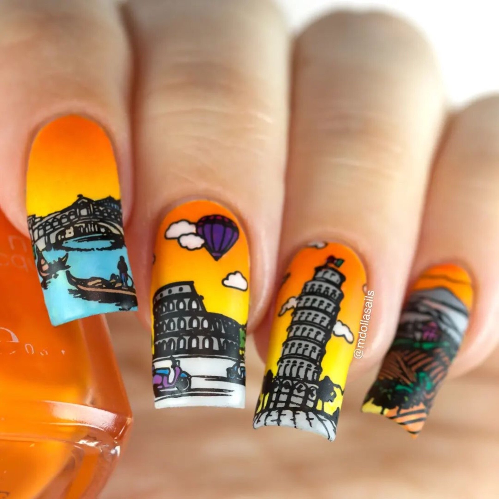 B073 Ciao Italia Stamping Plate For Stamped Nail Art Design