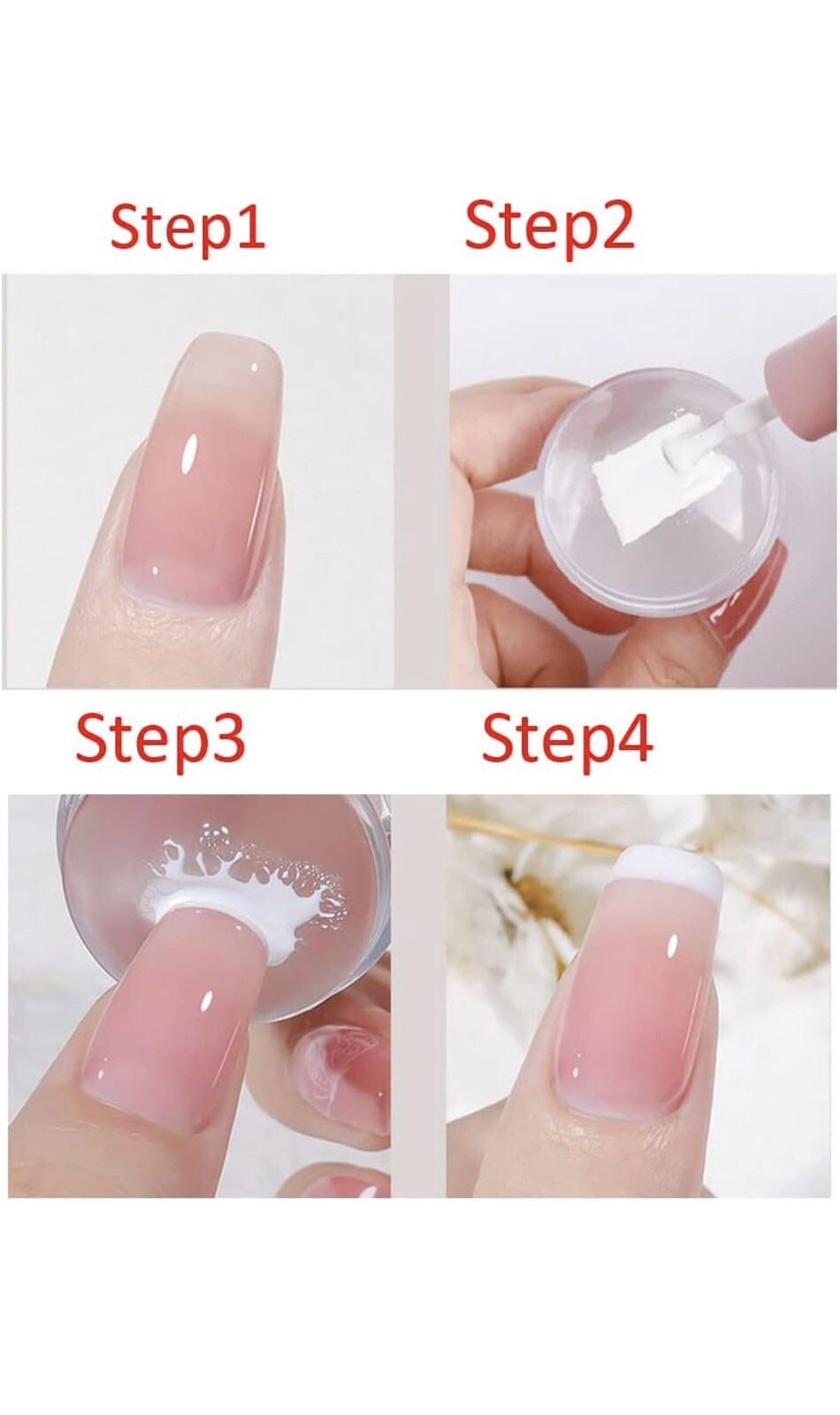 3pcs/set Clear Jelly Silicone Nail Art Stamper Scraper DIY Nail Art Stamper Tool
