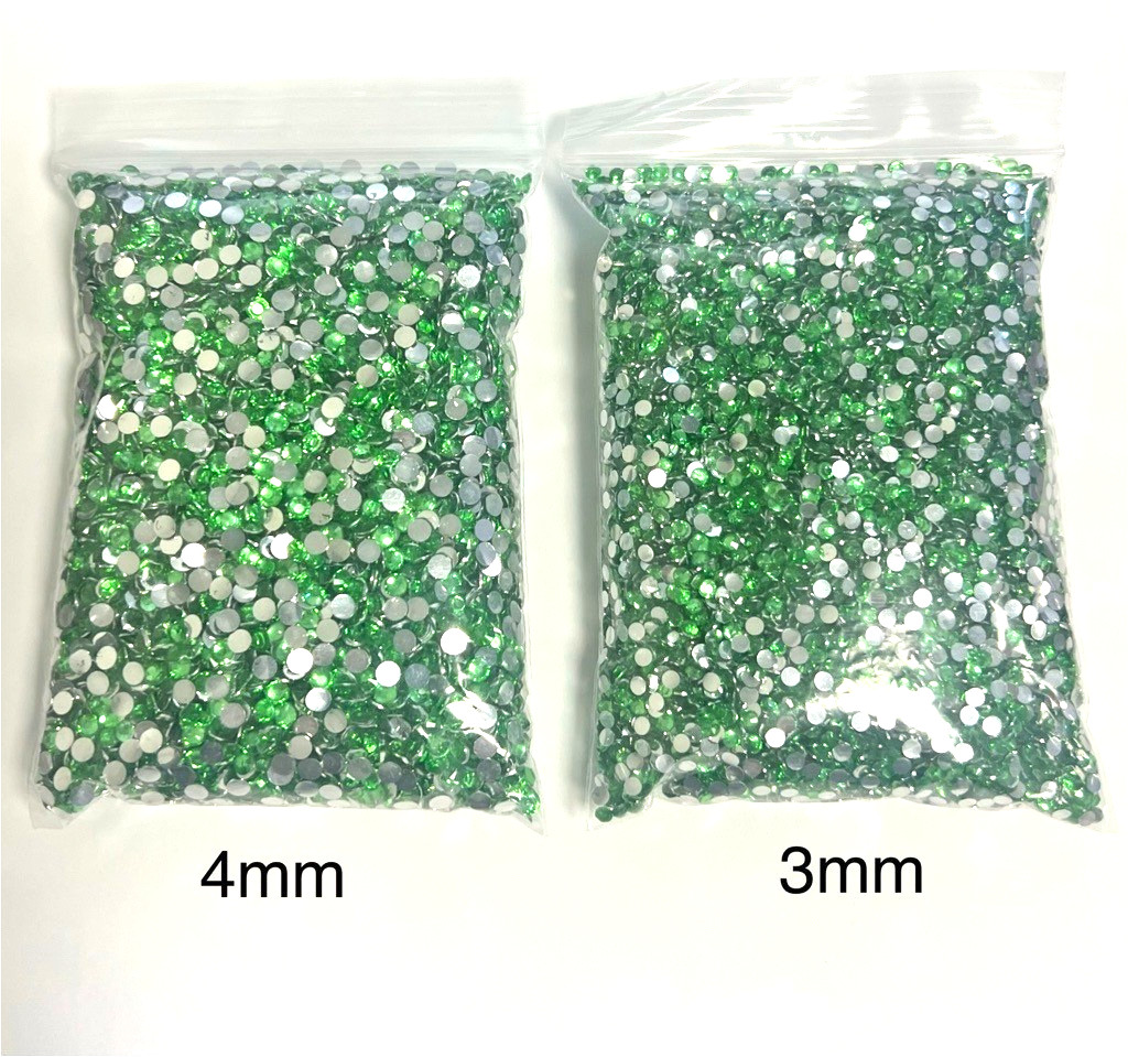 Green Crystal Rhinestones Flat Back Round Jewelry Crafting Gems Multipack