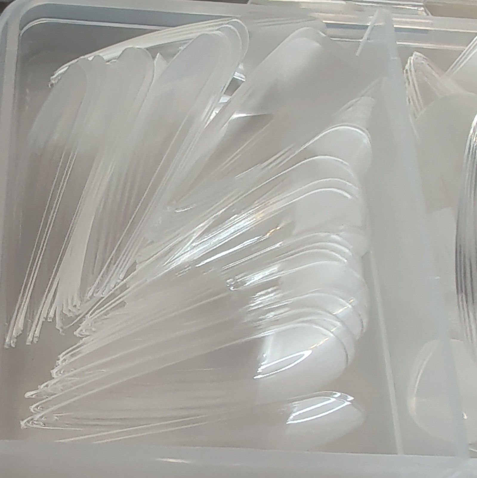 Lifextol Clear French Full Cover Stiletto Nail Tips Long Plastic