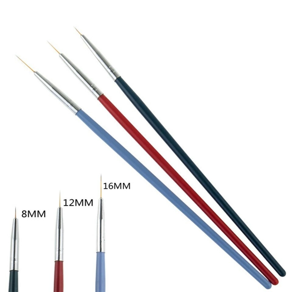3Pcs/Set DIY Nail Pen UV Nail Gel Brush Drawing Pen Nail Art Tools Nail Painting