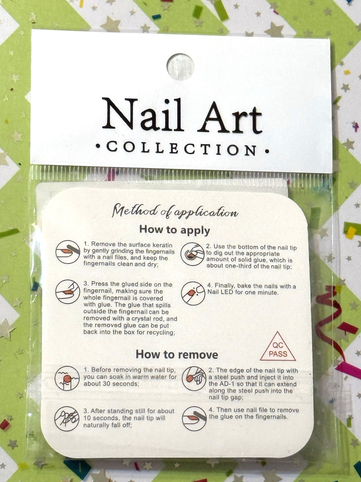Nail Art Wearing Armor SQUOVAL MEDIUM Extra Short Multicolored Press On Manicure