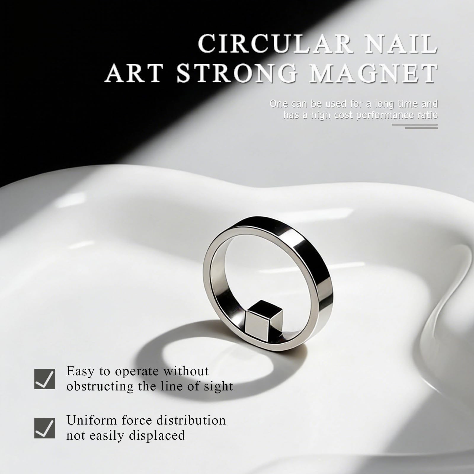 Ring-Shaped Cat Eye Magnet for Nails,Strong Nail Magnet Tool,Y & Rin-gMagnet(…