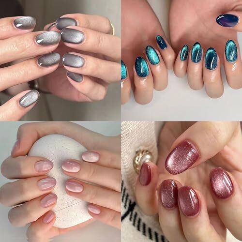 4 Packs (96 Pcs) Press on Nails Almond, Short 1 Fl Oz (Pack of 1) Style16