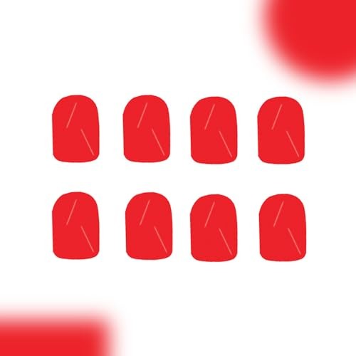 24Pcs Red Glossy Square ABS False Nails, Full Cover, Press On, short-designs10