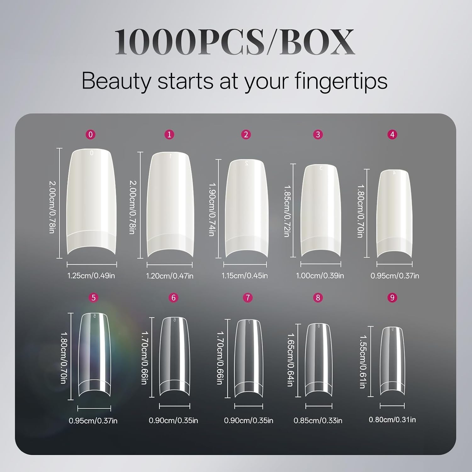 Nail Tips Lady French Style Acrylic Artificial Half Cover False Nail Tips wit…