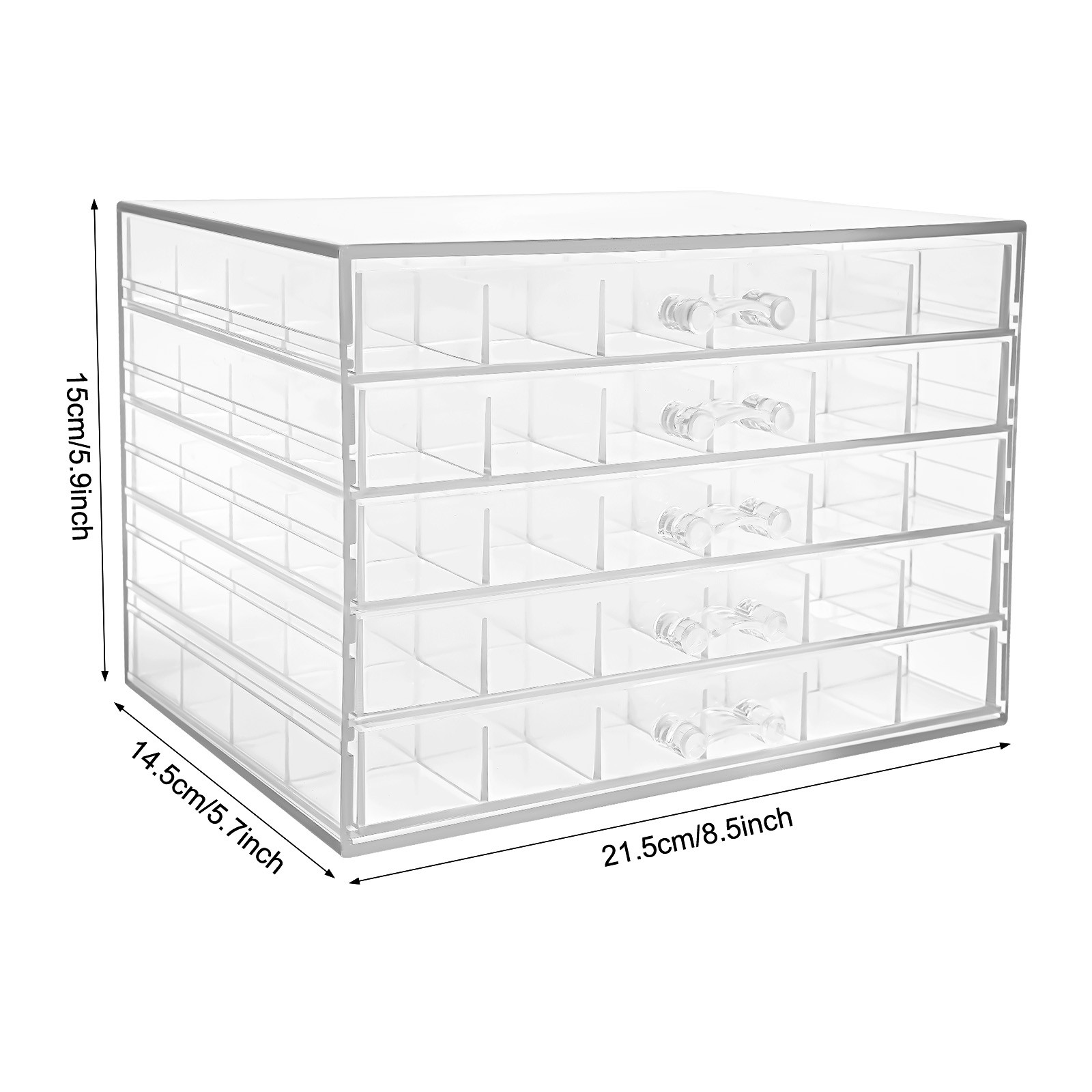 Rectangular 120 Grids Nail Art Storage Display Tray Box Acrylic Nail Art Tool