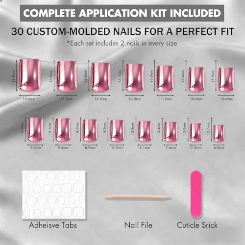 Chrome Press on Nails – Gel – Square-Royal Blue – Gel