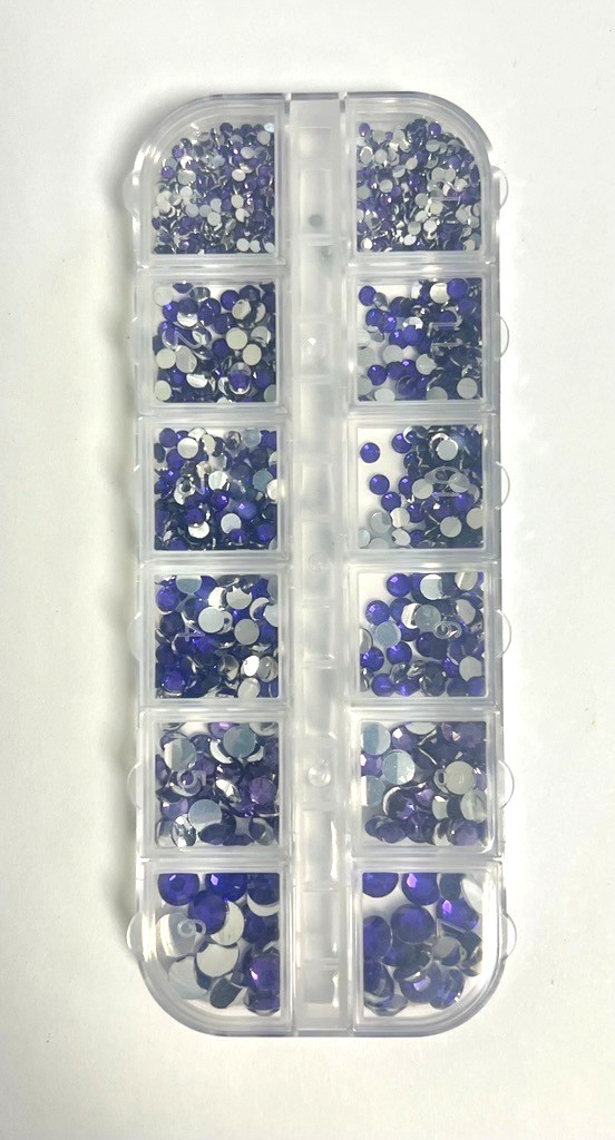 Multicolor Resin and Crystal Round Nail Jewelry Crafting Gems Multipack Kit