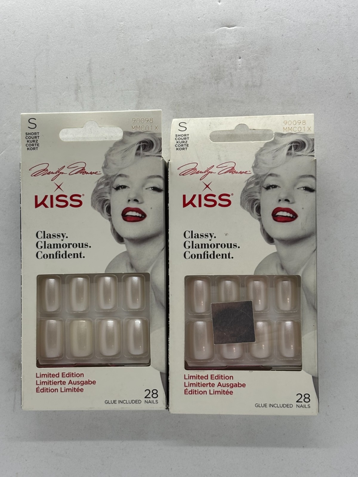 Kiss Marilyn Monroe Classy Nail Kit, Pearl, MMC01X, 2 x 28, Short, FREE SHIPPING