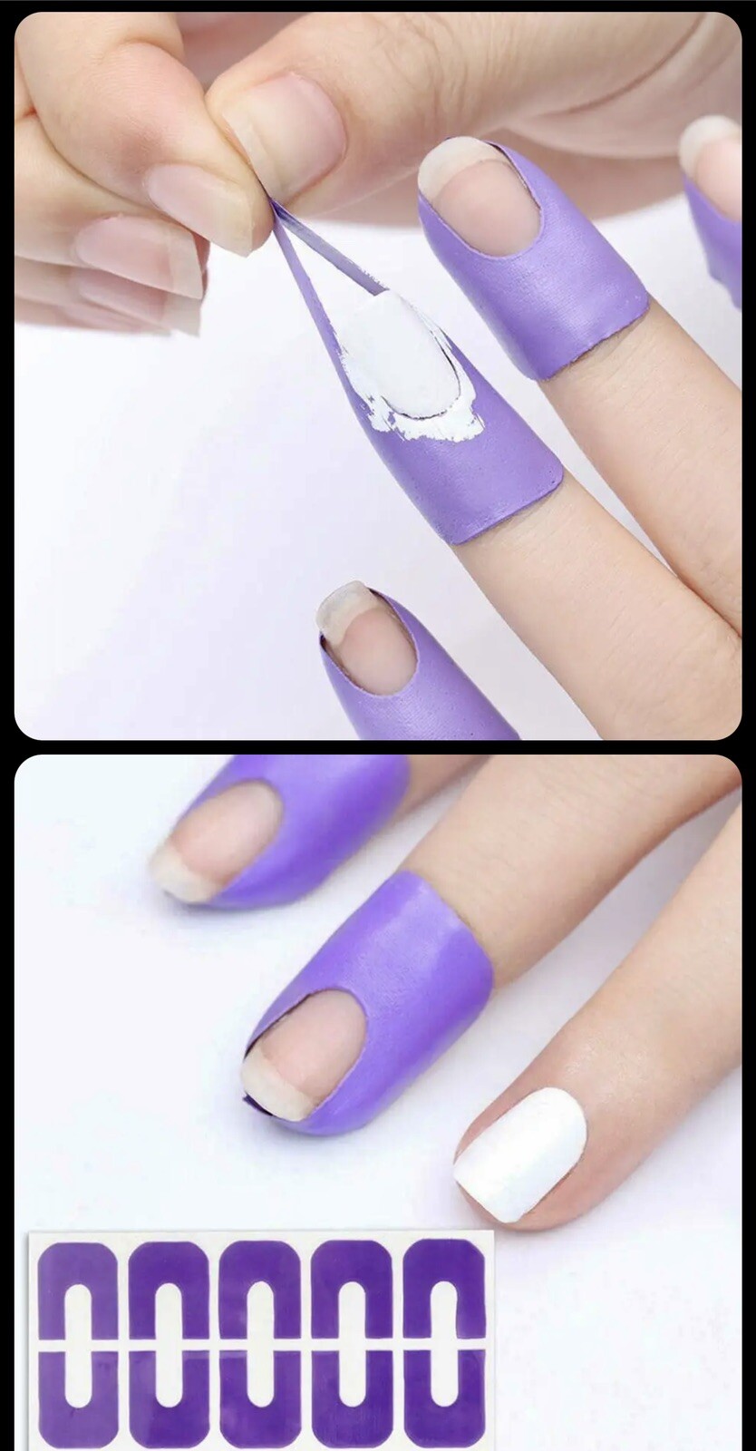 Peel off Fingers Tape for Nail Polish U-Shaped Skin Protector Sticker ,3 Sets