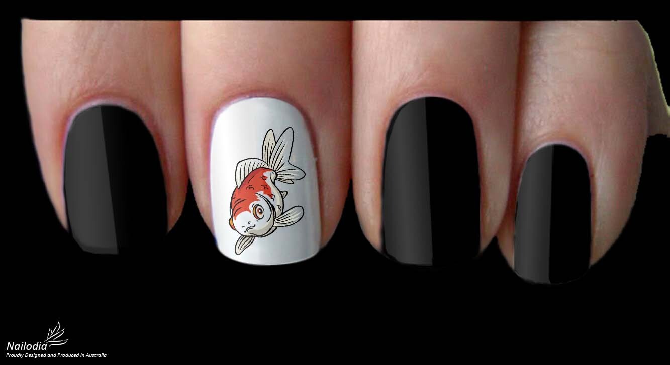 Goldfish Koi Nail Art Decal Sticker Water Transfer Slider