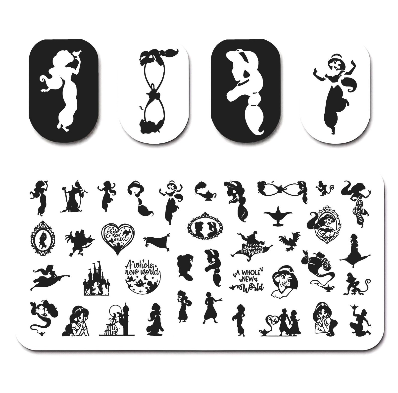 High- Quality Durable Stainless Steel Disney’s Aladdin Nail Stamping Plate