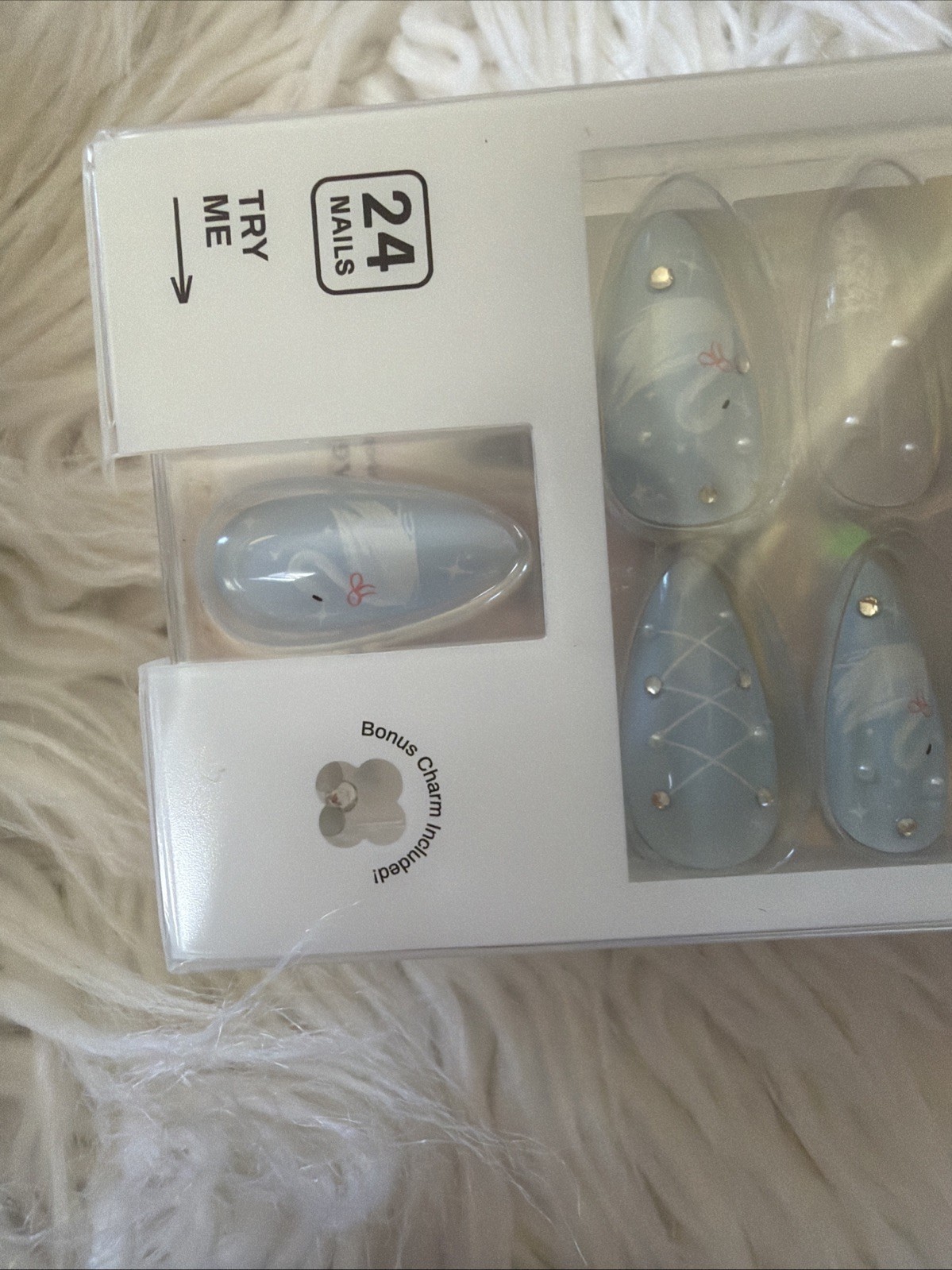 Urban Outfitters Never Have I Ever Press On Nails Swan Lake Blue Pink