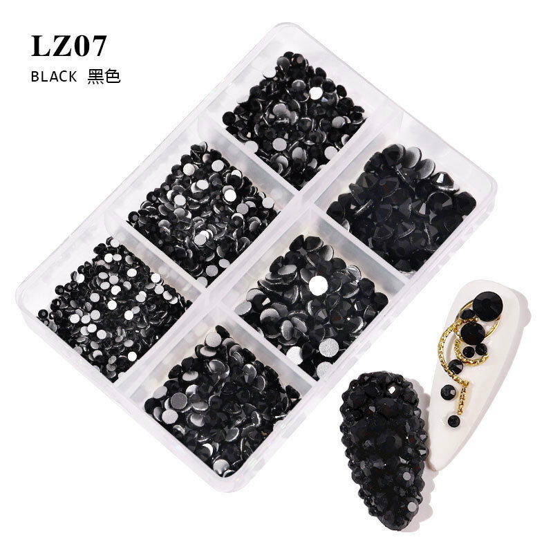 1 Box Mixed Size Glass Nail Art Rhinestones Flatback AB Crystal 3D Gem Manicure