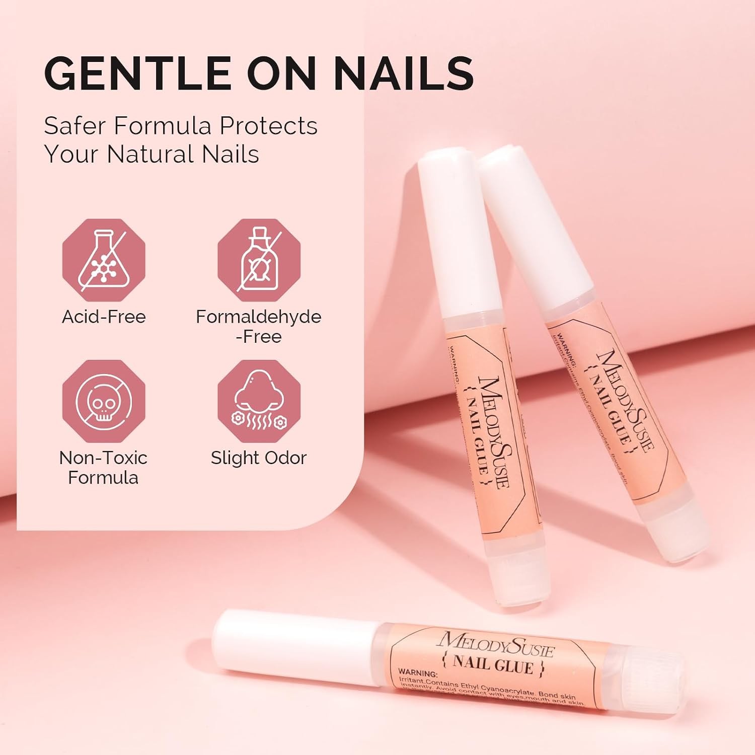 6Pcs Nail Glue for Press on Nails Super Strong Quick Dry, 2ml | False Nails Acry