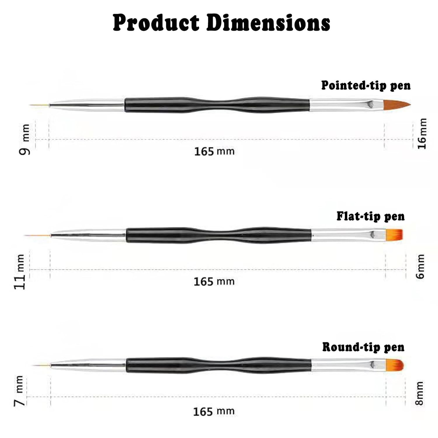 Nail Art Tool, 5 Pcs Nail Dotting Pens, 3 Pcs Nail Brushes and Nail Liner Pens,