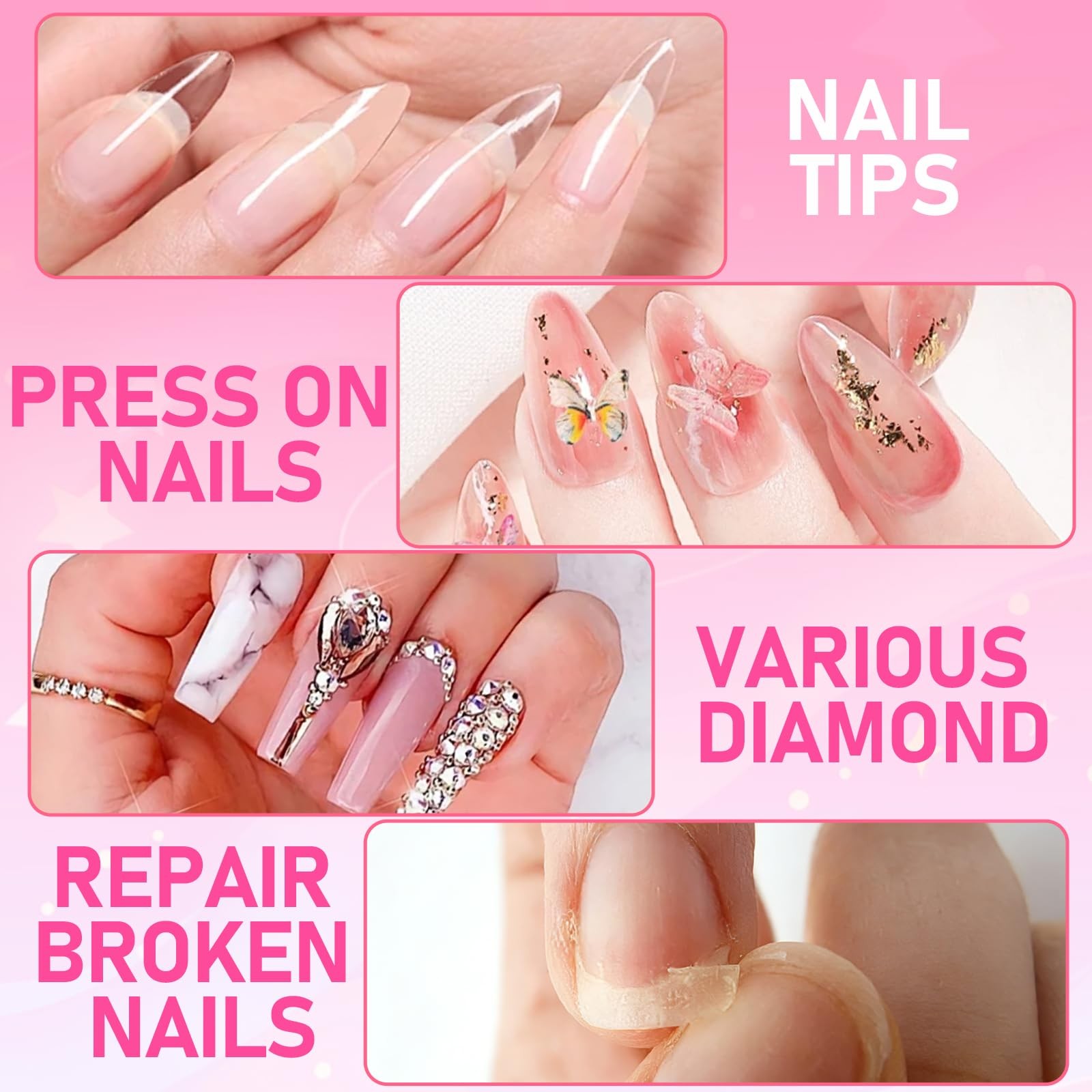 Nail Glue 0.07oz 12PCS – Quick-Drying Super Strong Adhesive for Acrylic Nails