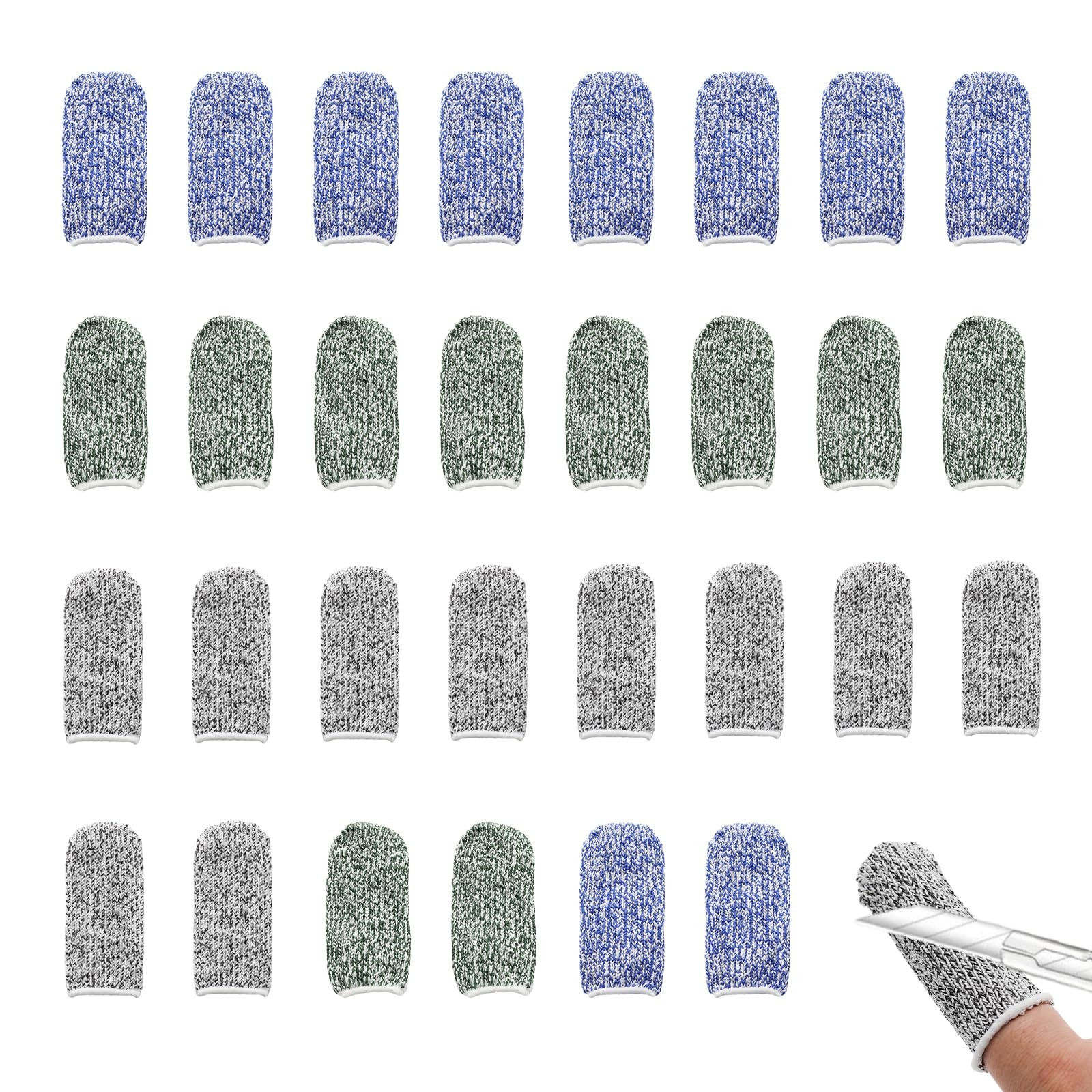 30pcs Finger Cots Cut Resistant Finger Guards for Kitchen Garden Work
