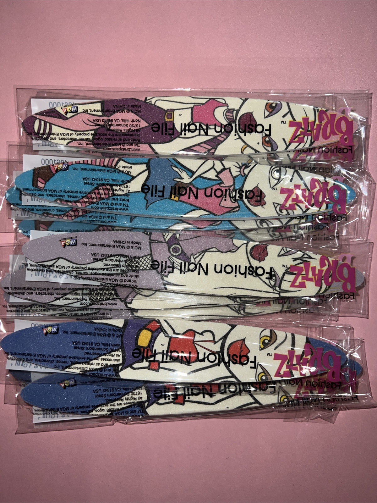 Bratz Dolls Print Nail Care Emery Wands Cloe, Jade, Sasha,Yasmine Lot Of 12