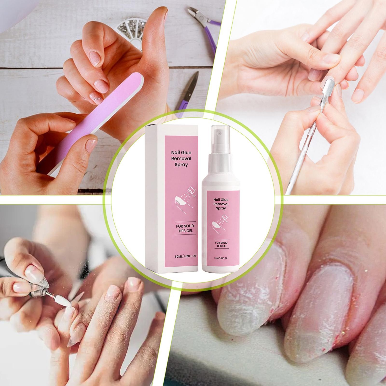 50ml Nail Glue Removal Spray For Solid Tips Gel Fake Nail Adhesive Remover Spray