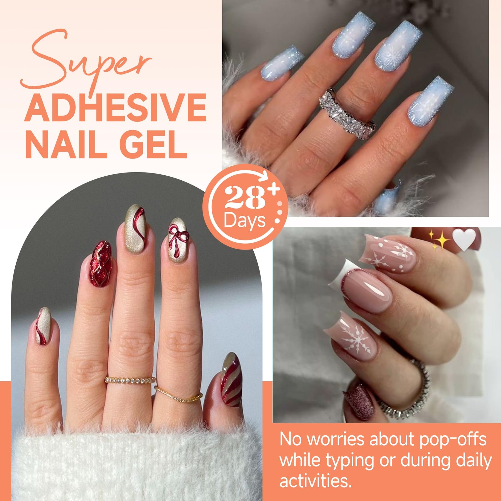 Solid Nail Glue Gel 15ml Lamp Curing Needed Solid Soak Off U V/LED Lamp Required