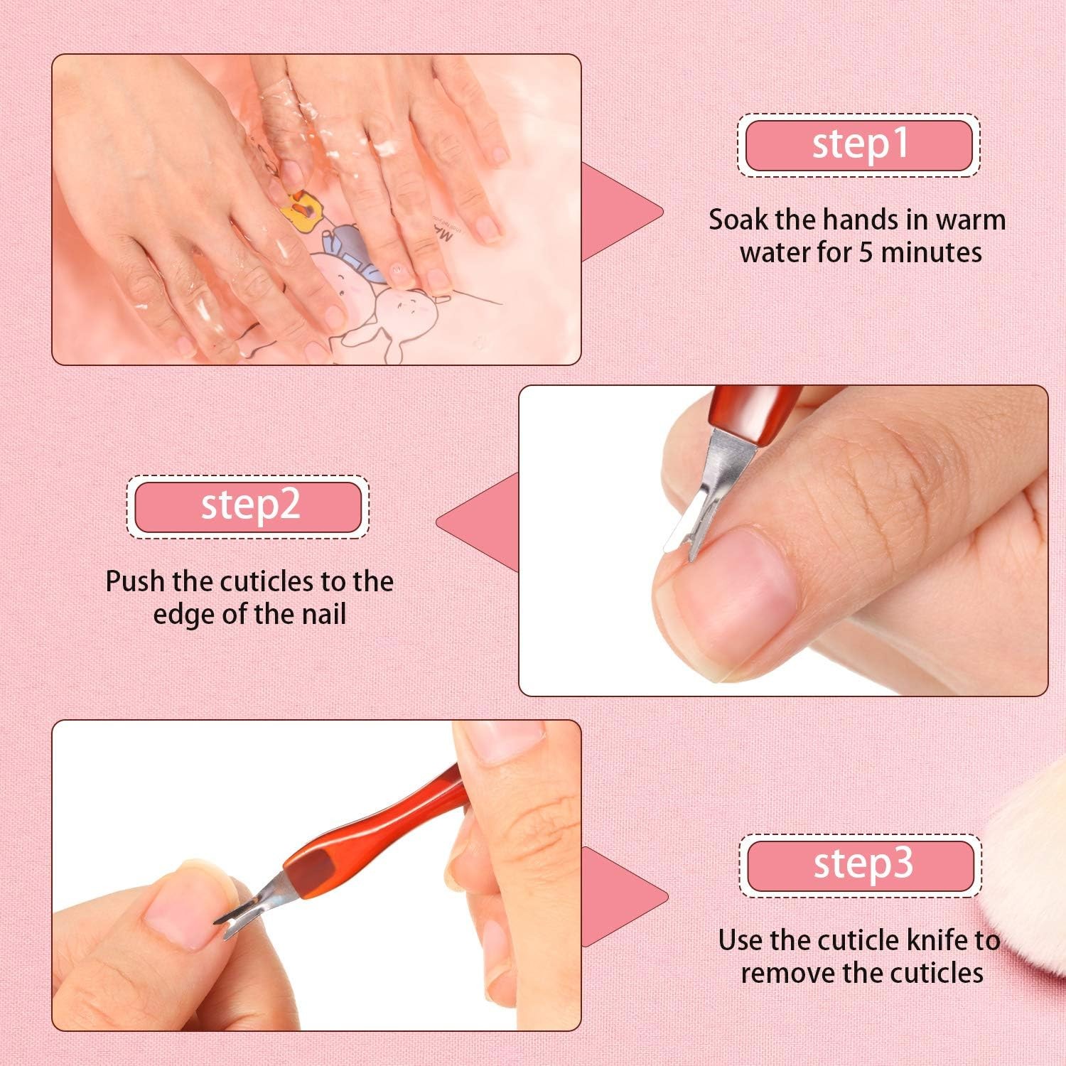 30 Pieces Nail Cuticle Knife Cuticle Trimmer Remover Pusher