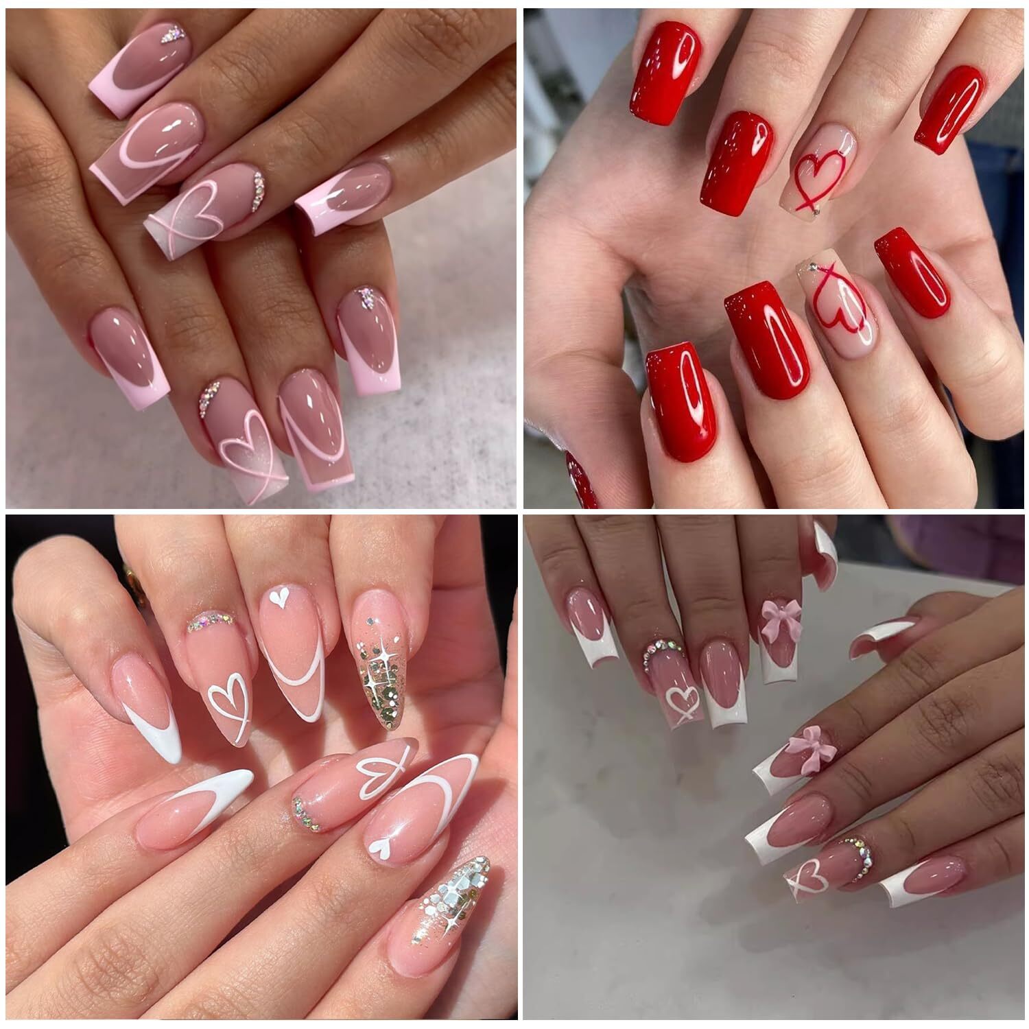 Heart Nail Stickers for Art Love Decals French Colorful