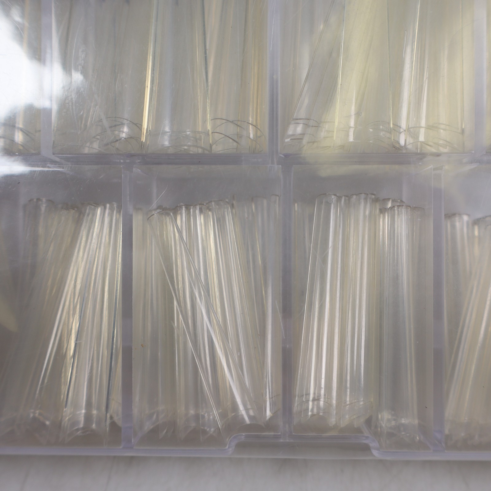 504-Piece Set of XXXL Clear Square Nail Tips for Acrylic Nails 12 Sizes