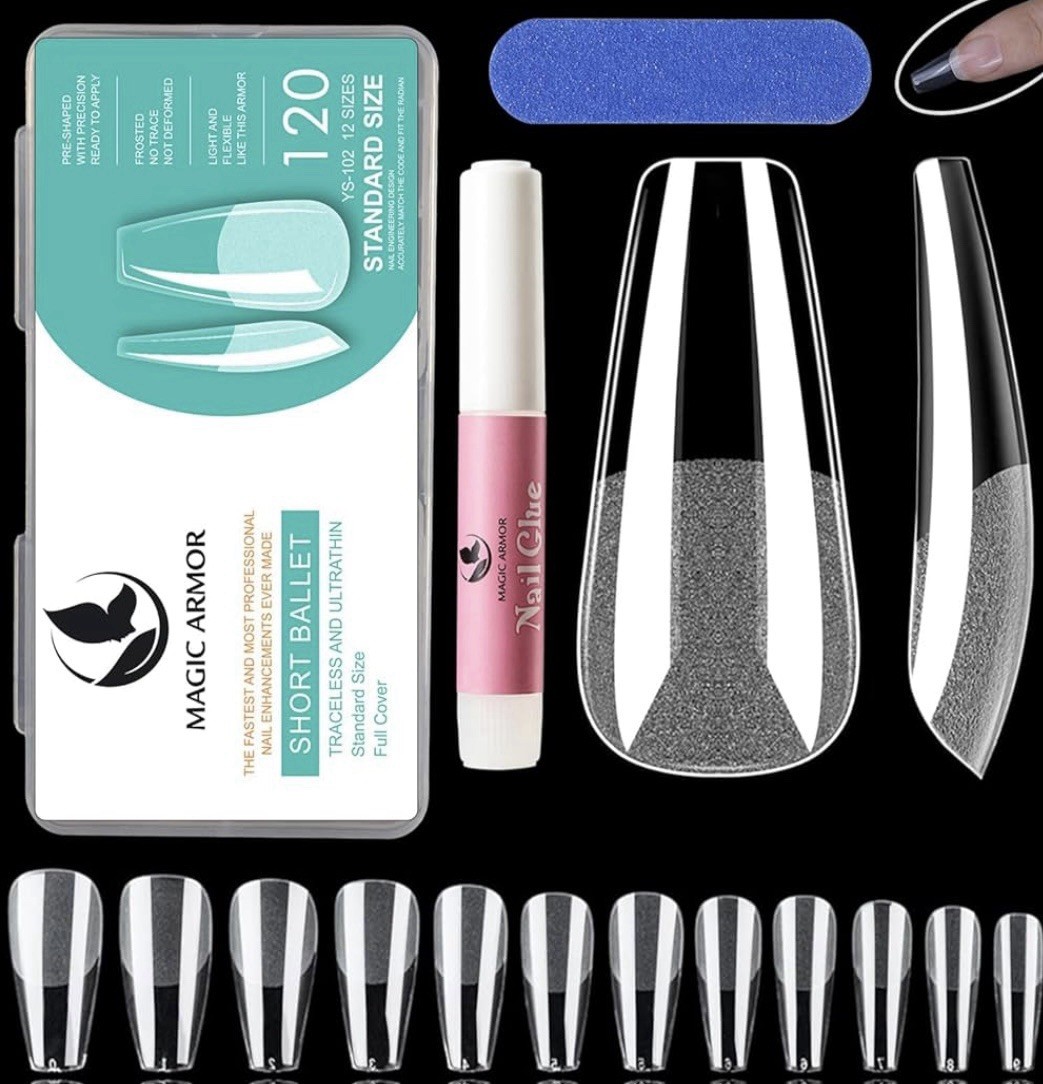 Lot 3-Almond Fake Gel Nail Tips 120ct Almond Press on Nail Medium Stocking Stuff