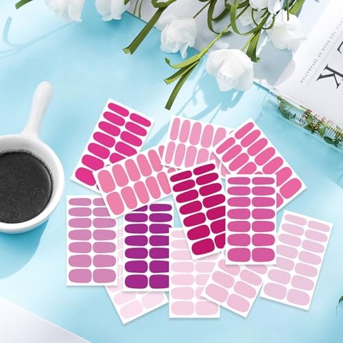 20 Sheets 280 Pcs Mix-Color Solid Nail Polish Strips for Women Girls Style 1