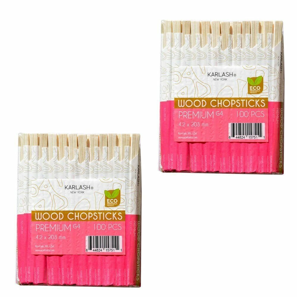 Karlash Wood Chopstick Premiun Quality (G4) 200 pcs 4.2 x 203 MM Eco Friendly