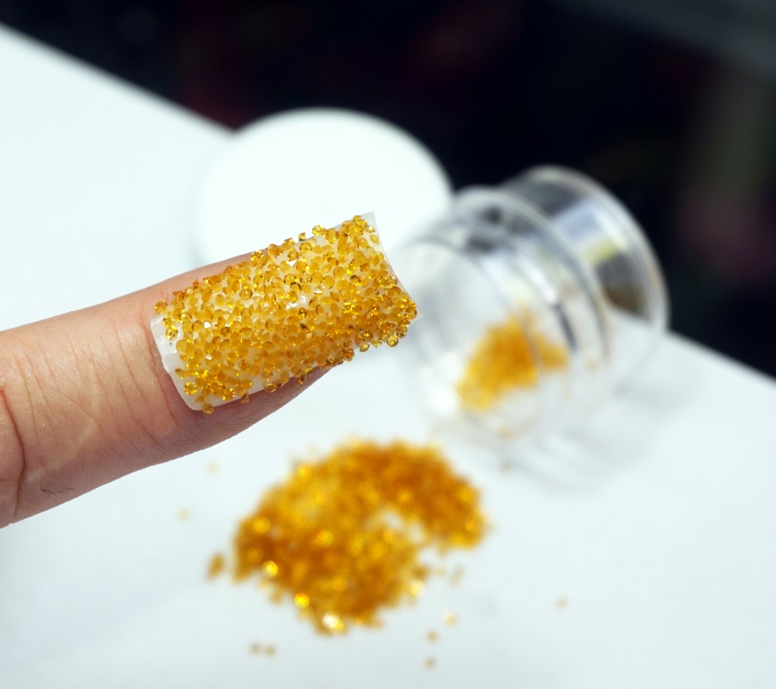 PREMIUM GOLD CRYSTALS FOR NAILS 1000 Pixiecrystals 3D Nail Art Small Gift