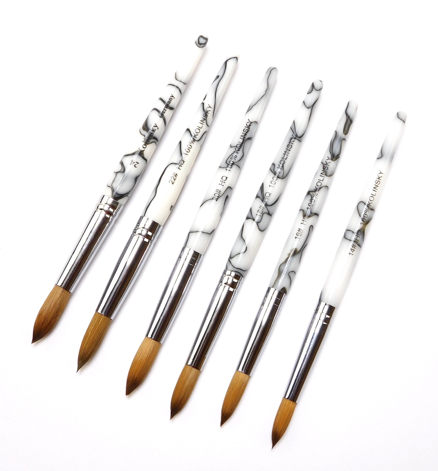 PROFESSIONAL KOLINSKY ACRYLIC NAIL BRUSH ROUND SIZE 14,16,18,20, 22, 24