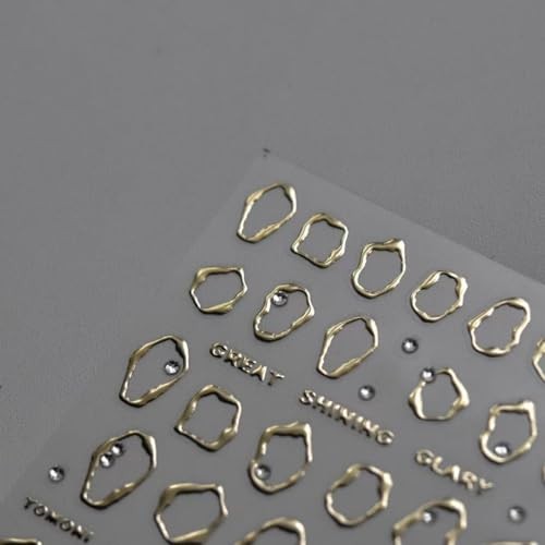 Silver Gold Nail Art Stickers Decals 5D Embossed Nail Decals for Nail Style-a