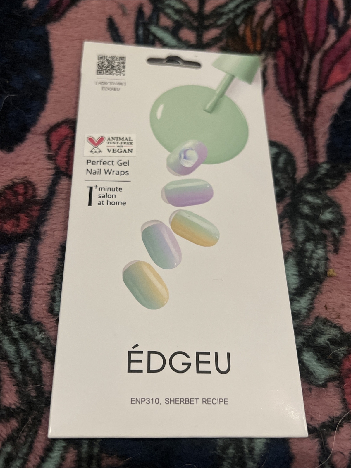 Perfect Gel Nail Wraps, ENP310, Sherbert Recipe, 16 Piece Strips Set