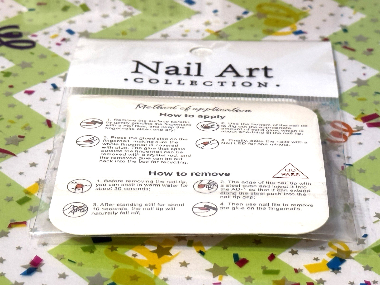 Nail Art Wearing Armor SQUOVAL MEDIUM Extra Short Multicolored Press On Manicure