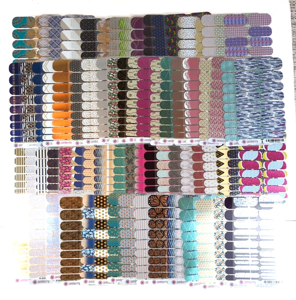 Jamberry Nail Wraps LARGE LOT 80 Full Sheets + 3 Partial Sheets
